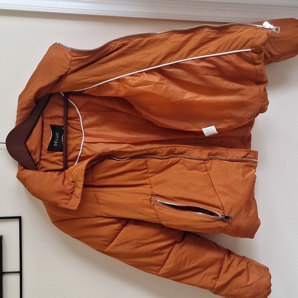Deluc Women's Rust Orange Puffer Jacket Size Small - Picture 5 of 9
